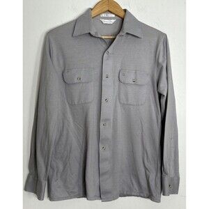 VTG Christian Dior Grey Shirt Front Pockets Long Sleeve Button Up Cotton Medium